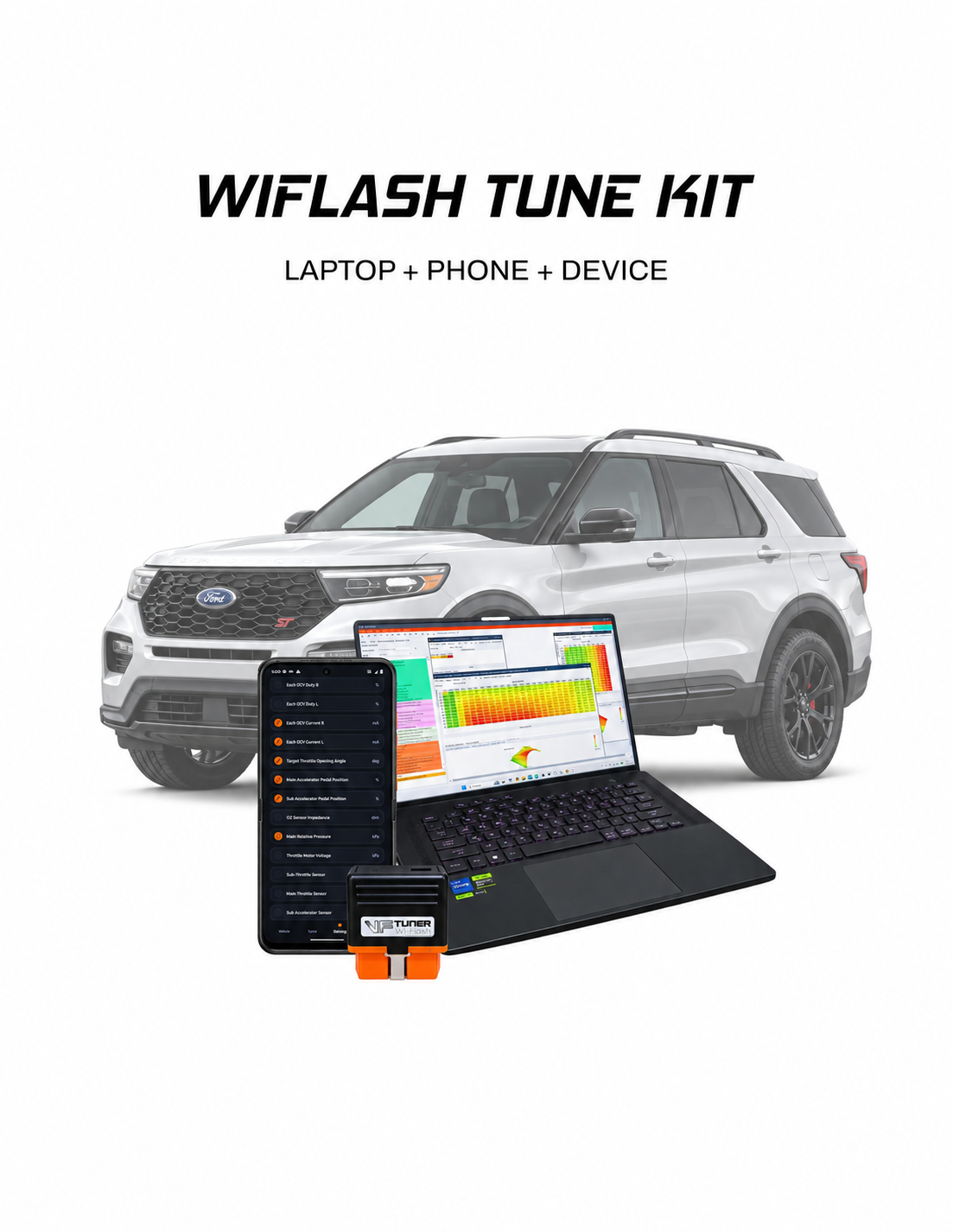 Ford Explorer ST WiFlash tuning kit for laptop and Android phone