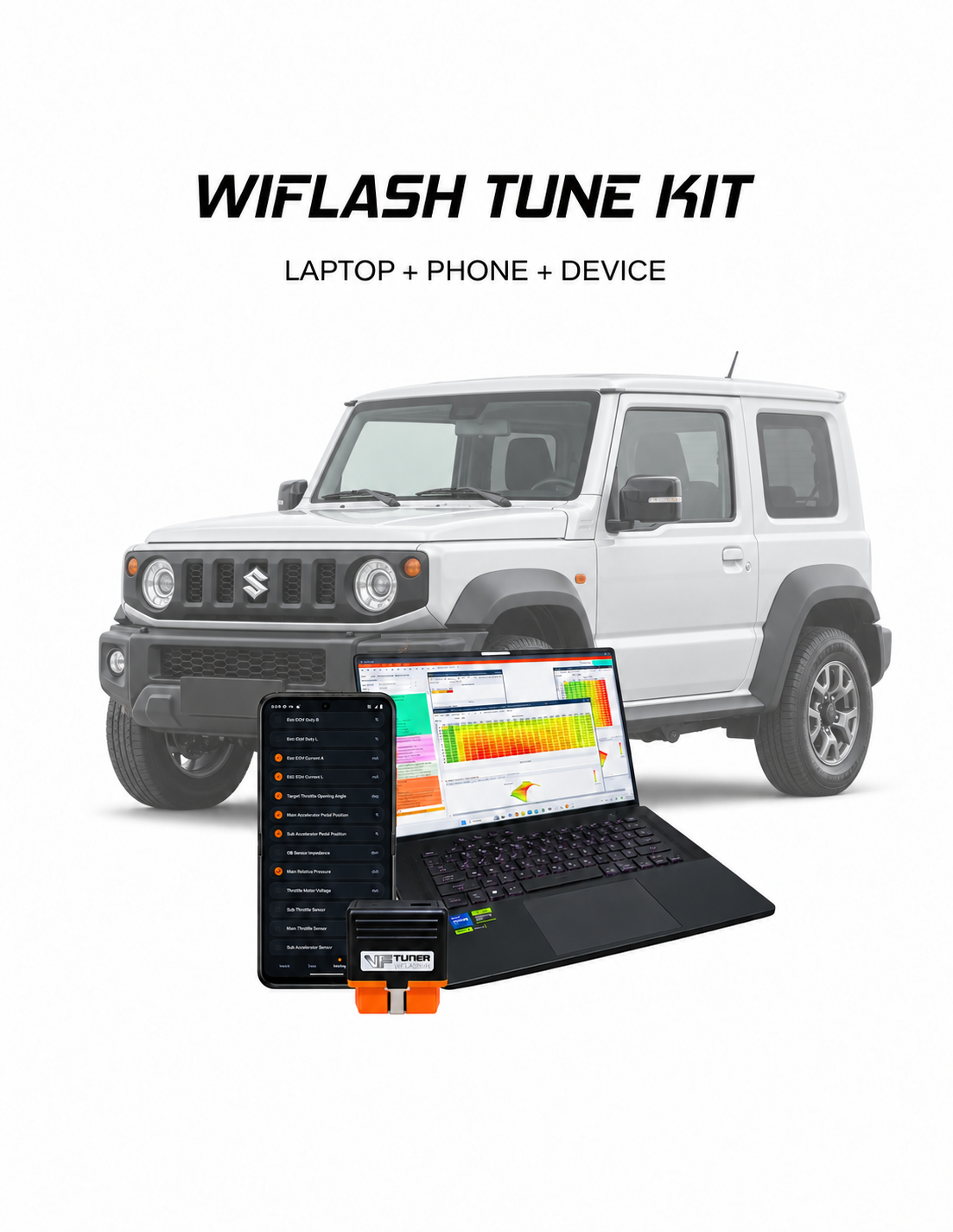 Suzuki Jimny 1.5L Bosch WiFlash tuning kit for laptop and Android phone