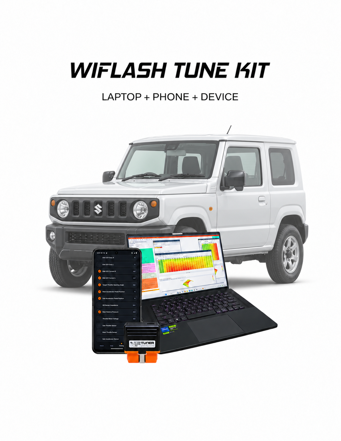 Suzuki Jimny 0.6L Turbo WiFlash tuning kit for laptop and Android phone