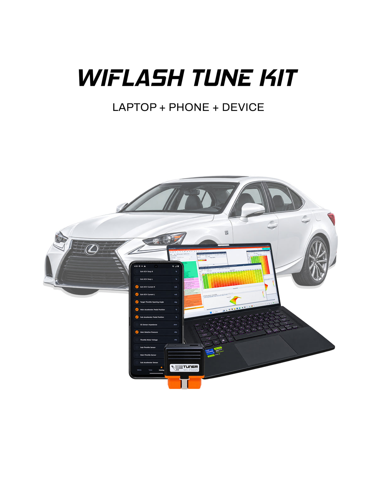 Lexus IS200 IS200T IS300 WiFlash tuning kit for laptop and Android phone