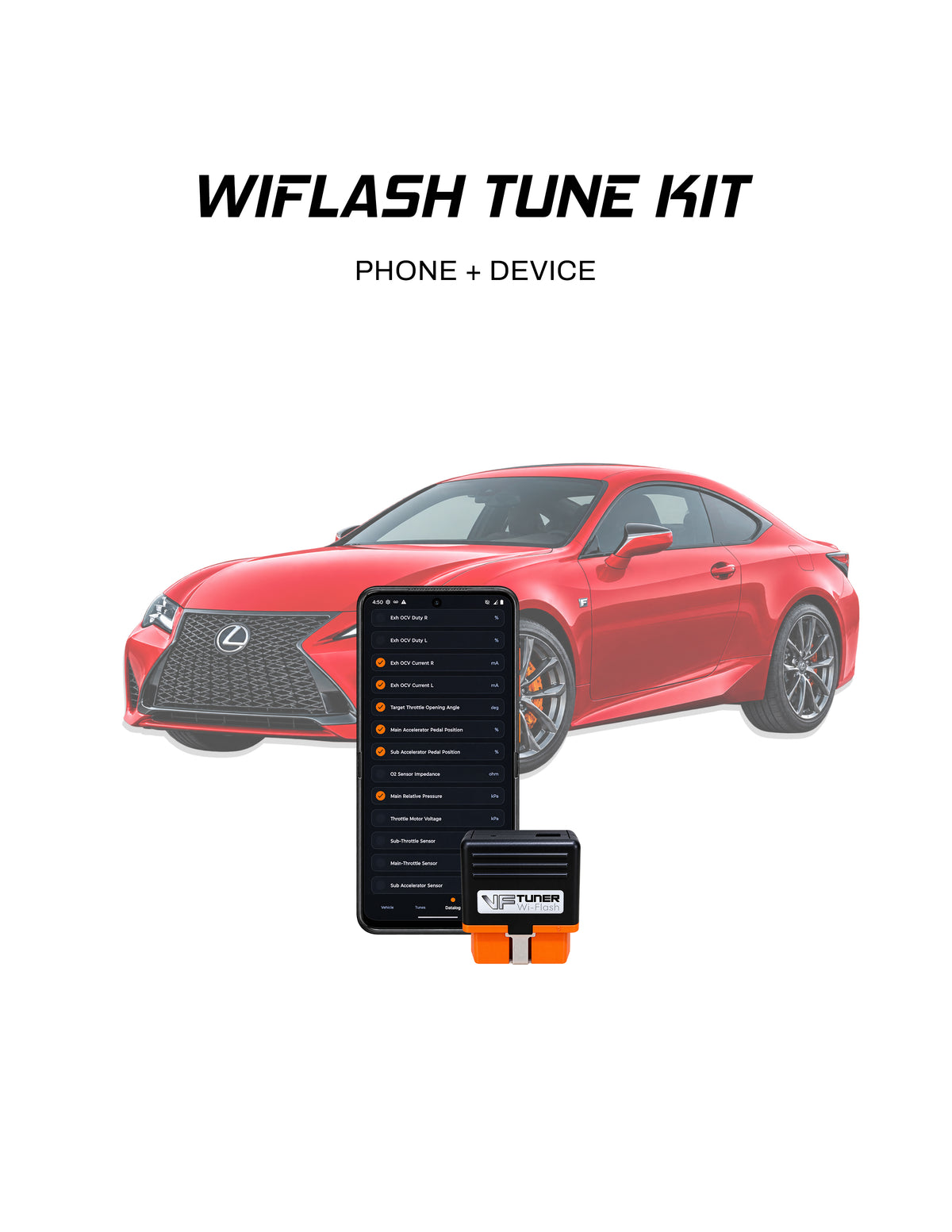 Lexus RC200 RC200T RC300 WiFlash tuning kit for Android phone