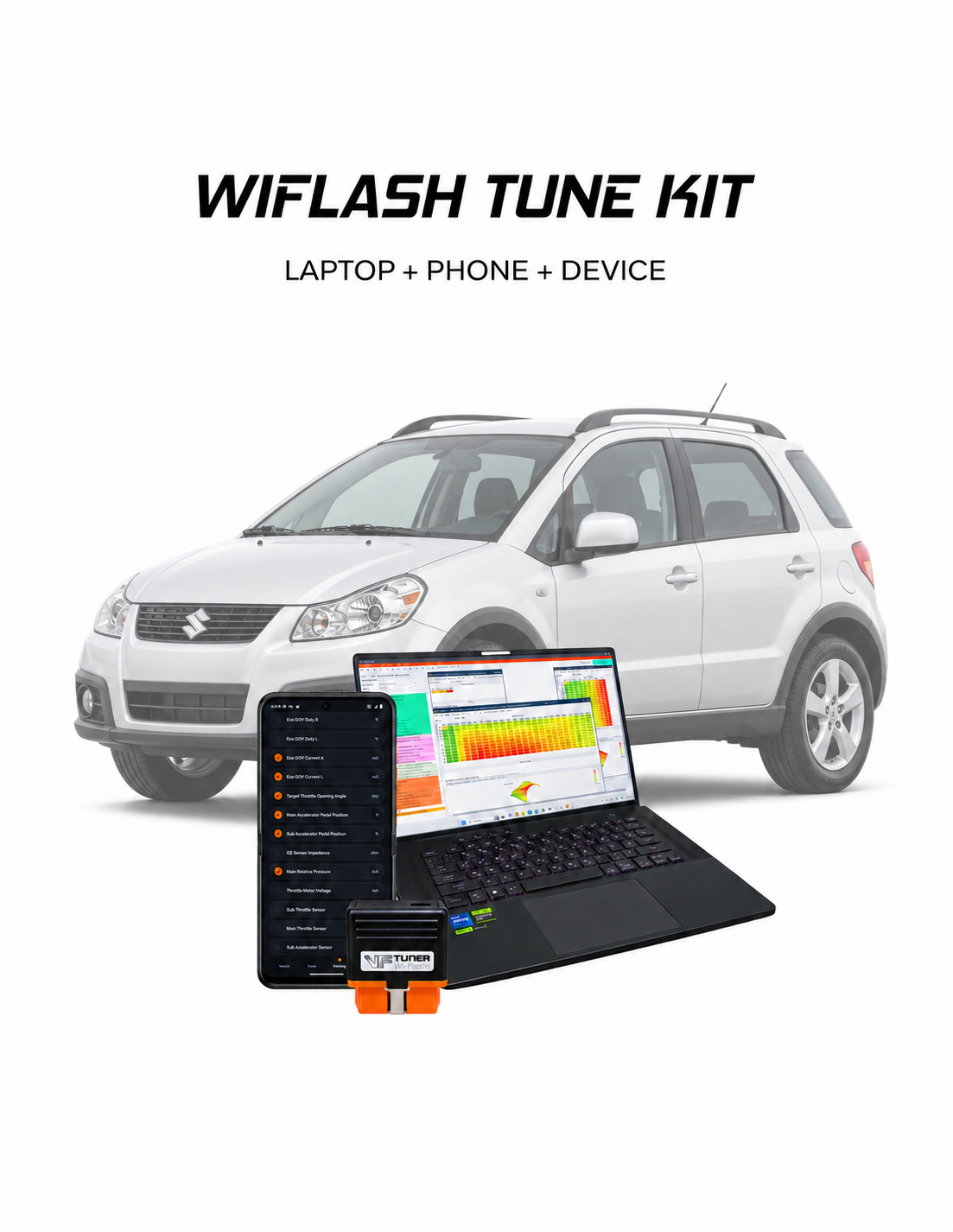 Suzuki SX4 WiFlash tuning kit for laptop and Android phone